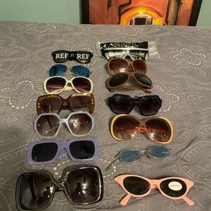 Assortment of Sunglasses lot 14 pairs retro vintage 70s 80s 90s Y2K promo